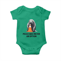 Funny Neil the Seal Peace Was Never An Option Meme Baby Onesie Chaotic Southern Elephant Seal Traffic Cone