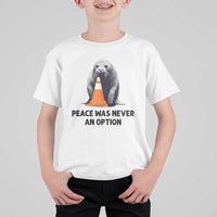 Funny Neil the Seal Peace Was Never An Option Meme T Shirt For Kid Chaotic Southern Elephant Seal Traffic Cone