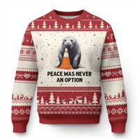 Funny Neil the Seal Peace Was Never An Option Meme Ugly Christmas Sweater Chaotic Southern Elephant Seal Traffic Cone
