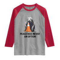 Funny Neil the Seal Peace Was Never An Option Meme Raglan Shirt Chaotic Southern Elephant Seal Traffic Cone