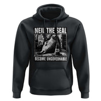 Punk Rock Neil the Seal Become Ungovernable Poster Style Hoodie Funny Viral Chaotic Elephant Seal Traffic Cone Meme