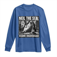 Punk Rock Neil the Seal Become Ungovernable Poster Style Long Sleeve Shirt Funny Viral Chaotic Elephant Seal Traffic Cone Meme