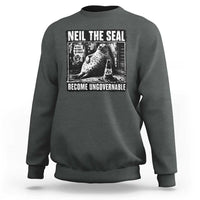 Punk Rock Neil the Seal Become Ungovernable Poster Style Sweatshirt Funny Viral Chaotic Elephant Seal Traffic Cone Meme