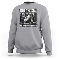 Punk Rock Neil the Seal Become Ungovernable Poster Style Sweatshirt Funny Viral Chaotic Elephant Seal Traffic Cone Meme