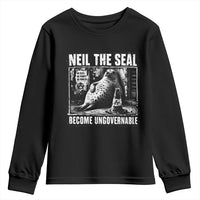 Punk Rock Neil the Seal Become Ungovernable Poster Style Youth Sweatshirt Funny Viral Chaotic Elephant Seal Traffic Cone Meme