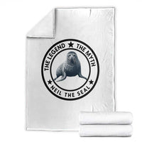 The Legend The Myth Neil The Seal Emblem Graphic Throw Blanket Funny Viral Southern Elephant Seal Meme