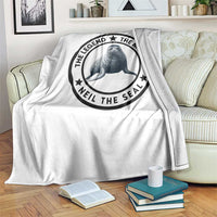 The Legend The Myth Neil The Seal Emblem Graphic Throw Blanket Funny Viral Southern Elephant Seal Meme