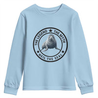 The Legend The Myth Neil The Seal Emblem Graphic Youth Sweatshirt Funny Viral Southern Elephant Seal Meme