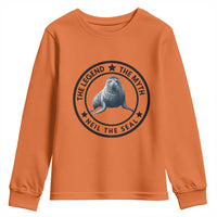 The Legend The Myth Neil The Seal Emblem Graphic Youth Sweatshirt Funny Viral Southern Elephant Seal Meme