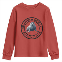 The Legend The Myth Neil The Seal Emblem Graphic Youth Sweatshirt Funny Viral Southern Elephant Seal Meme