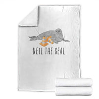 Cute Neil the Seal Traffic Cone Meme Throw Blanket Funny Viral Chaotic Southern Elephant Seal