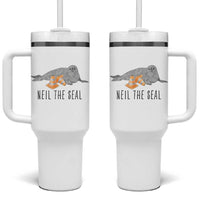 Cute Neil the Seal Traffic Cone Meme Tumbler With Handle Funny Viral Chaotic Southern Elephant Seal