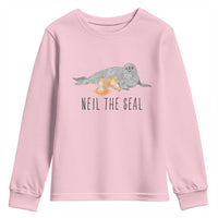 Cute Neil the Seal Traffic Cone Meme Youth Sweatshirt Funny Viral Chaotic Southern Elephant Seal