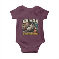 Edgy Neil the Seal Become Ungovernable Graffiti Graphic Baby Onesie Sarcastic Rebel Viral Chaotic Elephant Seal Sunglasses Meme
