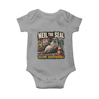 Edgy Neil the Seal Become Ungovernable Graffiti Graphic Baby Onesie Sarcastic Rebel Viral Chaotic Elephant Seal Sunglasses Meme