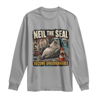 Edgy Neil the Seal Become Ungovernable Graffiti Graphic Long Sleeve Shirt Sarcastic Rebel Viral Chaotic Elephant Seal Sunglasses Meme