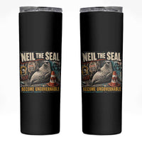 Edgy Neil the Seal Become Ungovernable Graffiti Graphic Skinny Tumbler Sarcastic Rebel Viral Chaotic Elephant Seal Sunglasses Meme