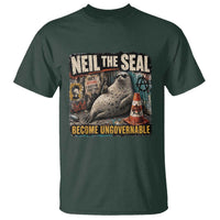 Edgy Neil the Seal Become Ungovernable Graffiti Graphic T Shirt Sarcastic Rebel Viral Chaotic Elephant Seal Sunglasses Meme