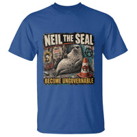 Edgy Neil the Seal Become Ungovernable Graffiti Graphic T Shirt Sarcastic Rebel Viral Chaotic Elephant Seal Sunglasses Meme