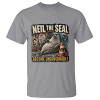 Edgy Neil the Seal Become Ungovernable Graffiti Graphic T Shirt Sarcastic Rebel Viral Chaotic Elephant Seal Sunglasses Meme