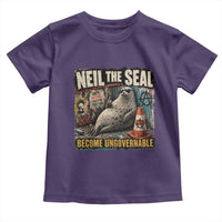 Edgy Neil the Seal Become Ungovernable Graffiti Graphic Toddler T Shirt Sarcastic Rebel Viral Chaotic Elephant Seal Sunglasses Meme