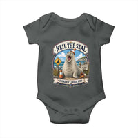 Retro Neil the Seal Tasmanias Chaos Icon Baby Onesie Funny Roaring Elephant Seal Traffic Cone Meme