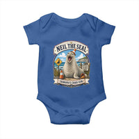 Retro Neil the Seal Tasmanias Chaos Icon Baby Onesie Funny Roaring Elephant Seal Traffic Cone Meme