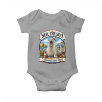 Retro Neil the Seal Tasmanias Chaos Icon Baby Onesie Funny Roaring Elephant Seal Traffic Cone Meme