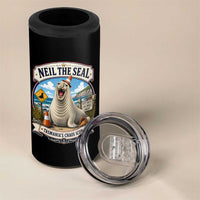 Retro Neil the Seal Tasmanias Chaos Icon 4 in 1 Can Cooler Tumbler Funny Roaring Elephant Seal Traffic Cone Meme