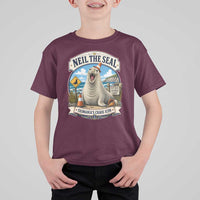 Retro Neil the Seal Tasmanias Chaos Icon T Shirt For Kid Funny Roaring Elephant Seal Traffic Cone Meme