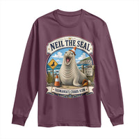Retro Neil the Seal Tasmanias Chaos Icon Long Sleeve Shirt Funny Roaring Elephant Seal Traffic Cone Meme