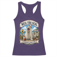Retro Neil the Seal Tasmanias Chaos Icon Racerback Tank Top Funny Roaring Elephant Seal Traffic Cone Meme