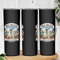 Retro Neil the Seal Tasmanias Chaos Icon Skinny Tumbler Funny Roaring Elephant Seal Traffic Cone Meme