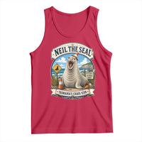 Retro Neil the Seal Tasmanias Chaos Icon Tank Top Funny Roaring Elephant Seal Traffic Cone Meme