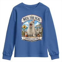 Retro Neil the Seal Tasmanias Chaos Icon Youth Sweatshirt Funny Roaring Elephant Seal Traffic Cone Meme