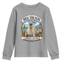 Retro Neil the Seal Tasmanias Chaos Icon Youth Sweatshirt Funny Roaring Elephant Seal Traffic Cone Meme