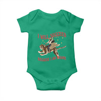 Vintage Western Cowgirl Riding Winged Tiger Graphic Baby Onesie I Will Succeed Because I Am Insane Chaotic Motivation Meme