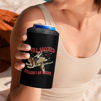 Vintage Western Cowgirl Riding Winged Tiger Graphic 4 in 1 Can Cooler Tumbler I Will Succeed Because I Am Insane Chaotic Motivation Meme