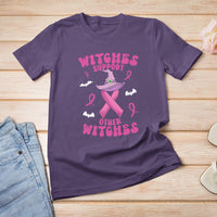 Breast Cancer Witch T Shirt Witches Support Other Witches Halloween Breast Cancer Warriors Witch - Wonder Print Shop