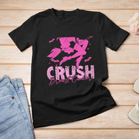 Breast Cancer Witch T Shirt Crush Breast Cancer Awareness Pink Ribbon Halloween Witch - Wonder Print Shop