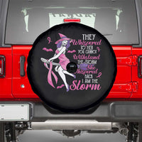 Witch Breast Cancer Spare Tire Cover I Am The Storm Support Warrior Halloween Vibe