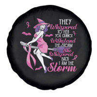 Witch Breast Cancer Spare Tire Cover I Am The Storm Support Warrior Halloween Vibe