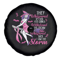 Witch Breast Cancer Spare Tire Cover I Am The Storm Support Warrior Halloween Vibe