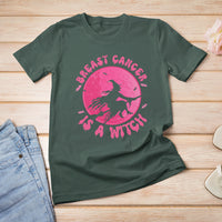 Breast Cancer Witch T Shirt Breast Cancer Is A Witch Pink Ribbon Support Halloween Witch - Wonder Print Shop