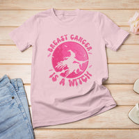 Breast Cancer Witch T Shirt Breast Cancer Is A Witch Pink Ribbon Support Halloween Witch - Wonder Print Shop