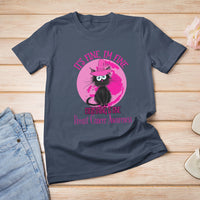 Breast Cancer Cat T Shirt It's Fine I'm Fine Everything's Fine Black Cat Breast Cancer Warrior - Wonder Print Shop