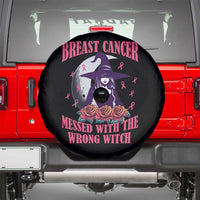Breast Cancer Messed With Wrong Witch Spare Tire Cover Pink Ribbon Halloween Vibe
