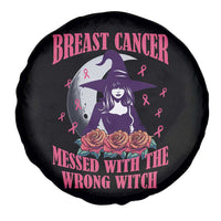 Breast Cancer Messed With Wrong Witch Spare Tire Cover Pink Ribbon Halloween Vibe