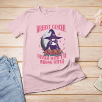 Breast Cancer Witch T Shirt Breast Cancer Messed With Wrong Witch Pink Ribbon Halloween Witch - Wonder Print Shop
