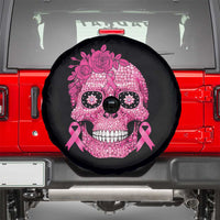 Breast Cancer Sugar Skull Spare Tire Cover Pink Ribbon Support Squad